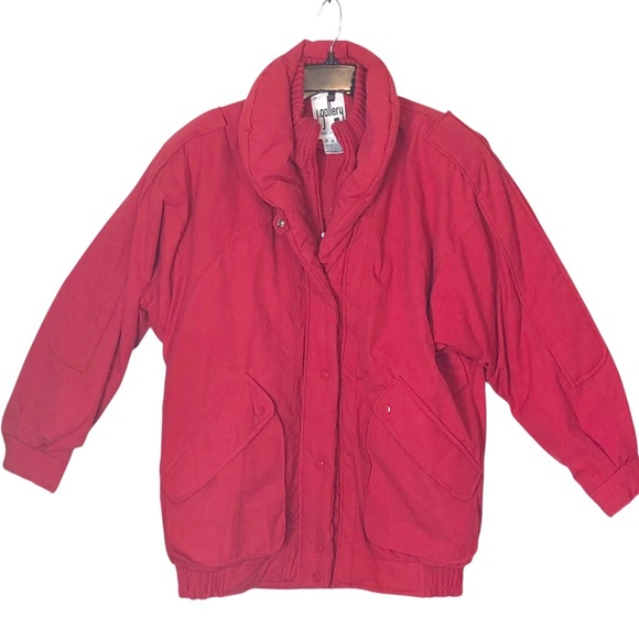 JGallery Korea Puffer Jacket Christmas Red Pockets Lined Warm Womens Size M - Picture 3 of 15